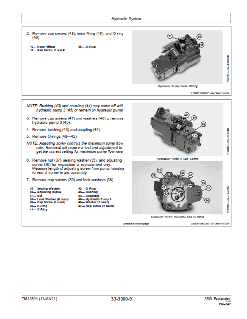 John Deere 35G Excavator Repair Technical Manual (S.N after K270001) - Image 5