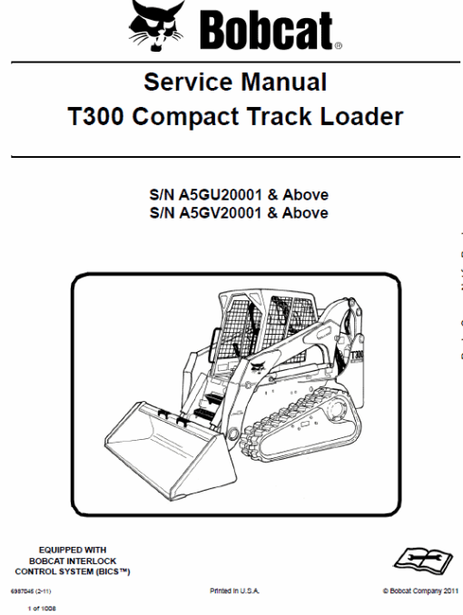 Bobcat T300 Loader Service Manual - Image 2