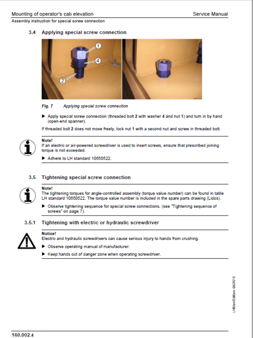 Liebherr LH120 ETG, LH150C, LH150 ETG Hydraulic Excavator Service Manual - Image 5