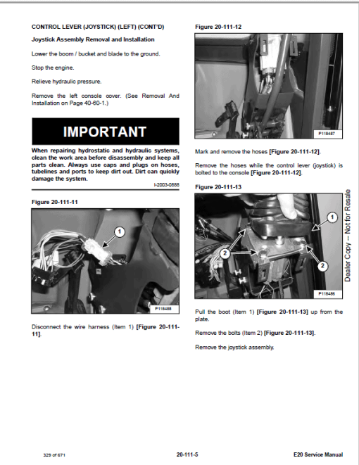 Bobcat E20 Excavator Repair Service Manual - Image 5