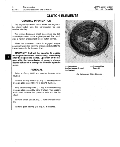 John Deere 670 Motor Grader Repair Technical Manual (TM1134) - Image 6