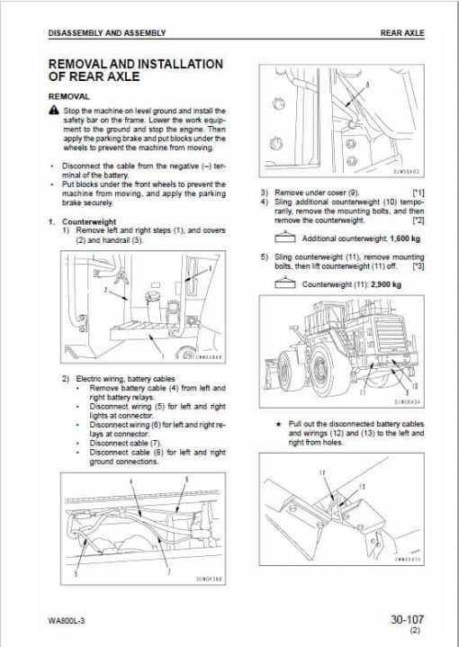 Komatsu WA800L-3 Wheel Loader Service Manual - Image 5