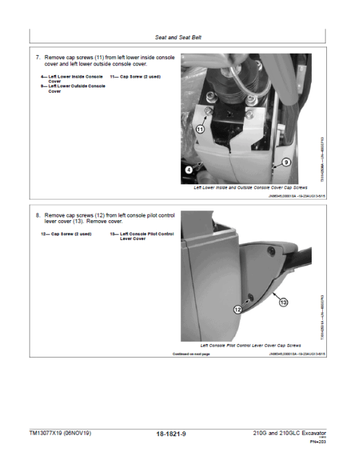 John Deere 210G, 210GLC Excavator Repair Manual (PIN: 1F9210GX_ C520001 & D520001- ) - Image 5