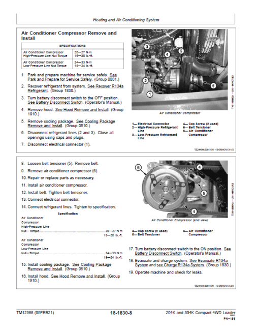 John Deere 204K, 304K Compact 4WD Loader Technical Manual ( S.N after B030847 -) - Image 5