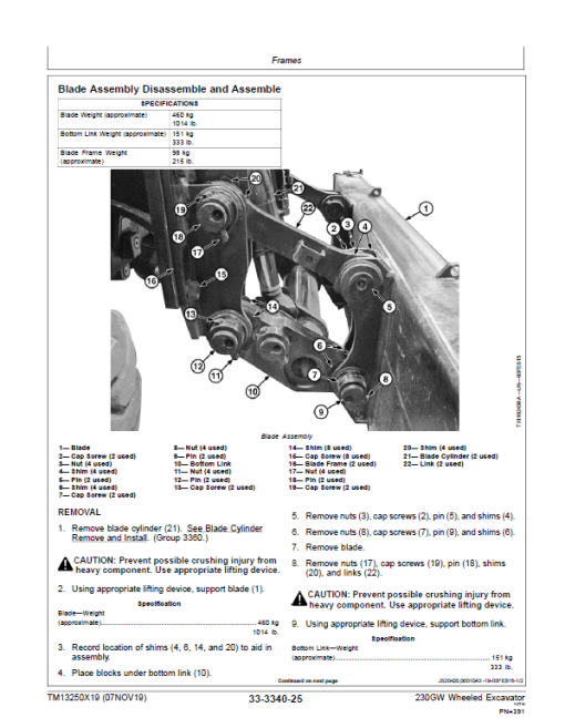 John Deere 230GW Wheeled Excavator Repair Technical Manual (S.N after E061001 - ) - Image 5