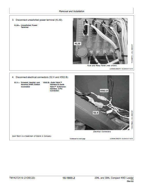 John Deere 204L, 304L 4WD Loader Technical Manual (S.N after B040073 -) - Image 5