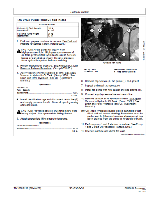 John Deere 300GLC Excavator Repair Technical Manual (S.N after F710002 - ) - Image 5