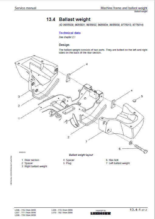 Liebherr L506, L507, L508, L509, L510 Wheel Loader Service Manual - Image 4