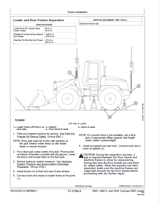 John Deere 244K, 244K-II, 324K Compact 4WD Loader Technical Manual ( S.N B034182 - ) - Image 5