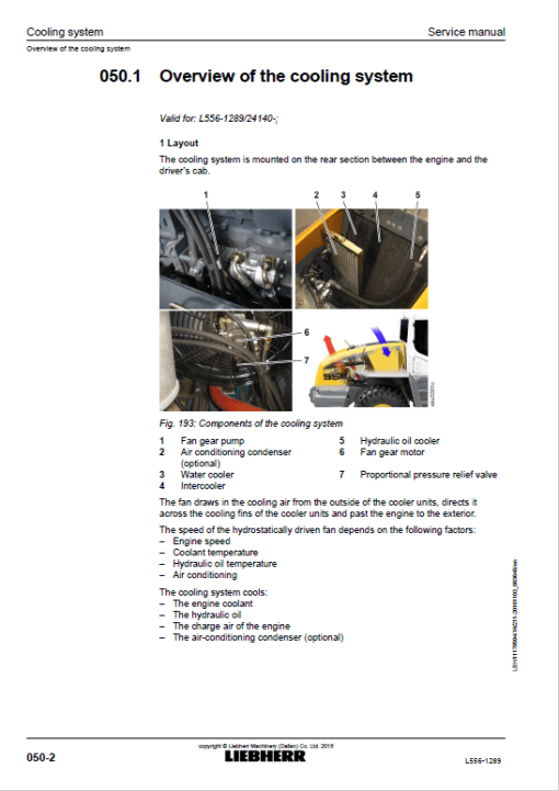 Liebherr L556 Type 1289 Wheel Loader Service Manual - Image 5