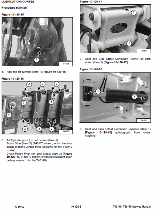 Bobcat T40140, T40170, T40180 Telescopic Handler Service Repair Manual - Image 5