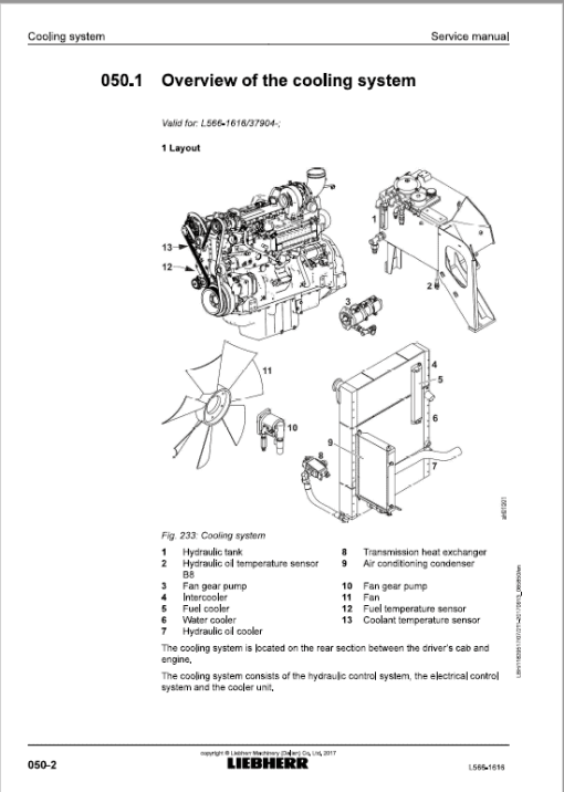 Liebherr L566 Type 1616 Wheel Loader Service Manual - Image 5