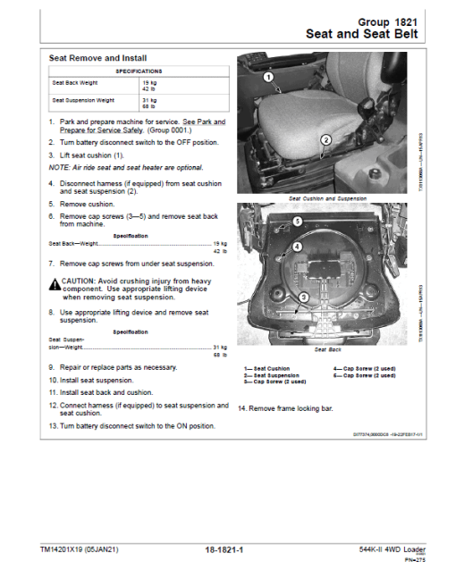 John Deere 544K-II 4WD Loader Repair Technical Manual (S.N after D001001 - ) - Image 5