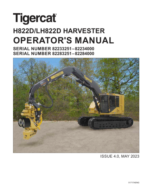 Tigercat H822D, LH822D Harvester Repair Service Manual (82233251 - 82224000) - Image 2