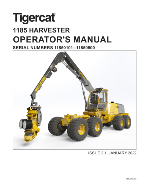 Tigercat 1185 Harvester Repair Service Manual (11850101 - 11850500) - Image 2