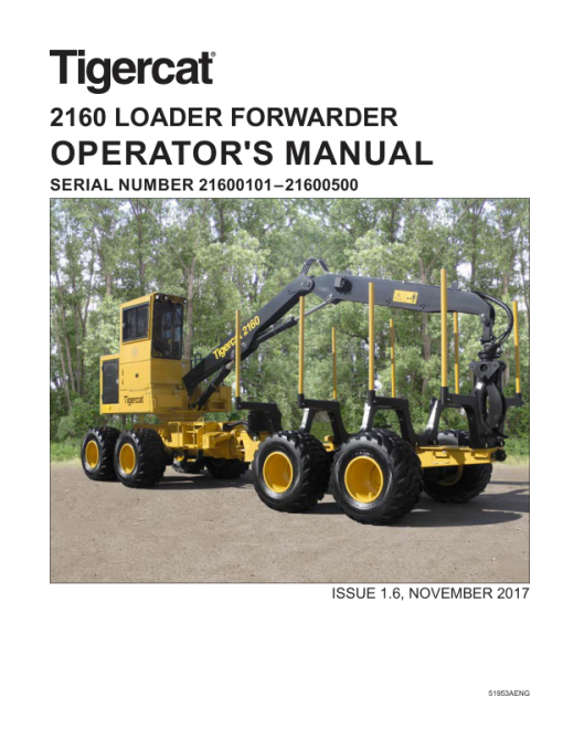 Tigercat 2160 Loader Forwarder Repair Service Manual (21600101 - 21600500) - Image 5