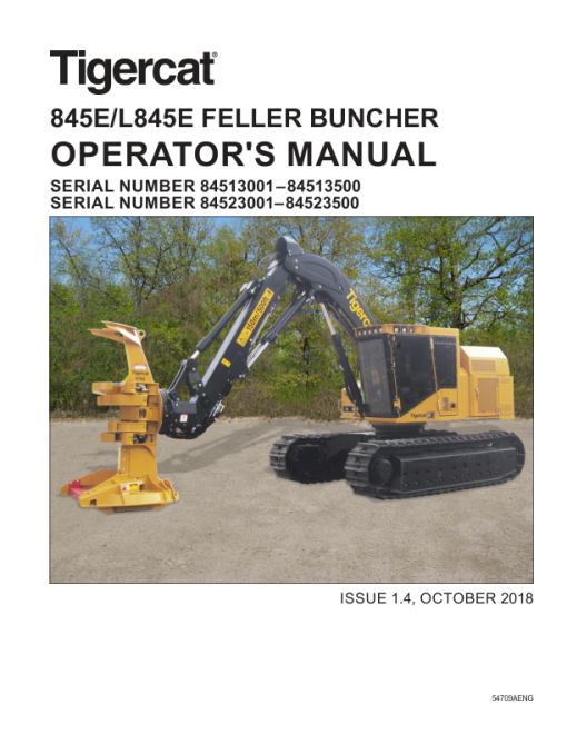 Tigercat 845E, L845E Feller Buncher Repair Service Manual - Image 2