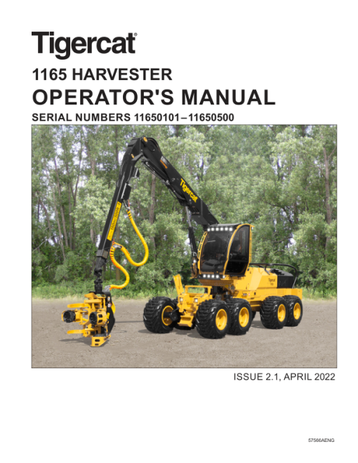 Tigercat 1165 Harvester Repair Service Manual (11650101 - 11650500) - Image 2