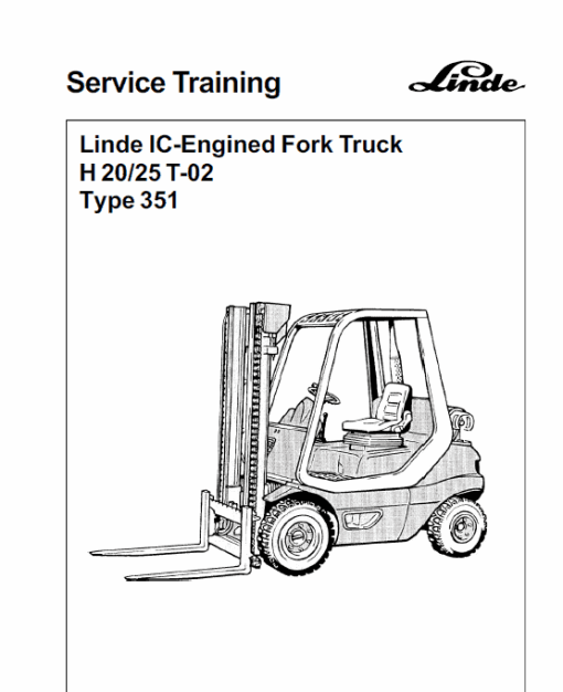 Linde Type 351 LPG Forklift Truck: H20, H25, H30, H35  Service Training Manual - Image 13