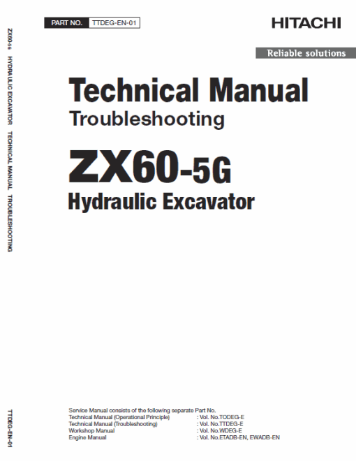 Hitachi ZX60-5G Excavator Service Repair Manual - Image 5