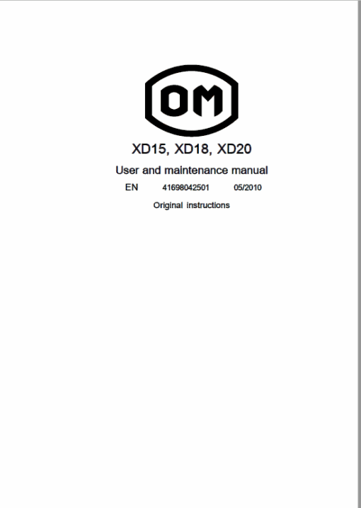 OM Pimespo XD15, XD18 and XD20 Forklift Repair Workshop Manual - Image 6