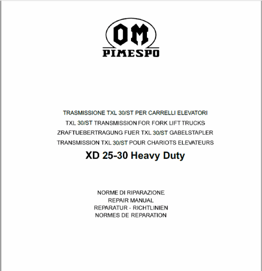 OM Pimespo XD25 and XD30 Forklift Workshop Manual - Image 6