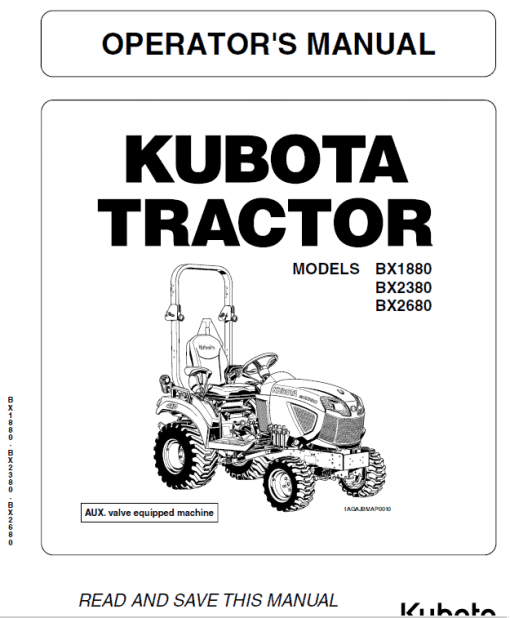 Kubota BX1880, BX2380, BX2680 Tractor Loader Workshop Manual - Image 6