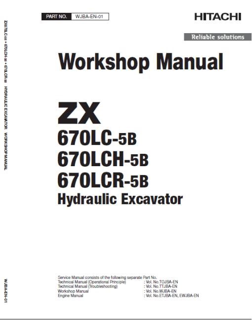 Hitachi ZX670LC-5B and ZX690LCH-5B Excavator Service Repair Manual