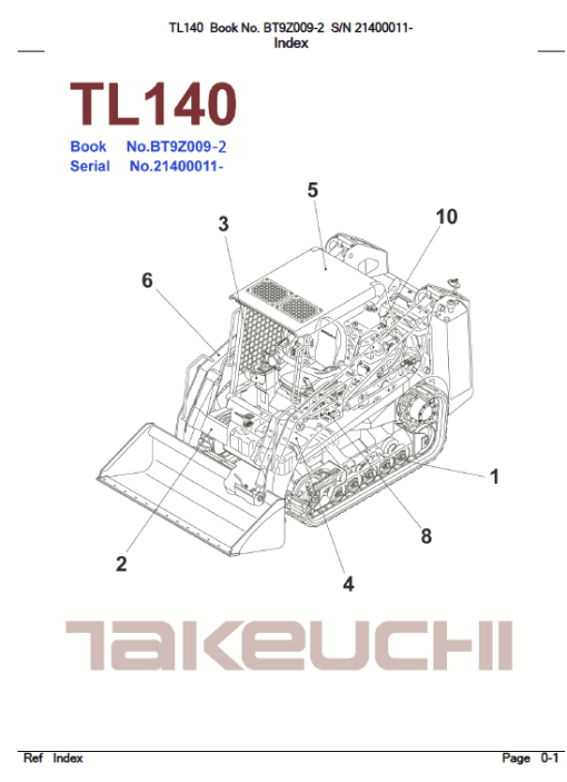 Takeuchi TL140 Loader Service Manual - Image 5