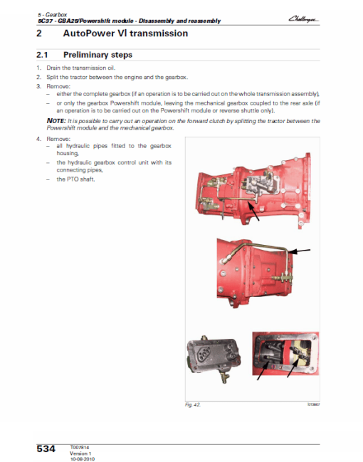 Challenger MT515E, MT525E, MT535E, MT545E Tractor Workshop Manual - Image 6