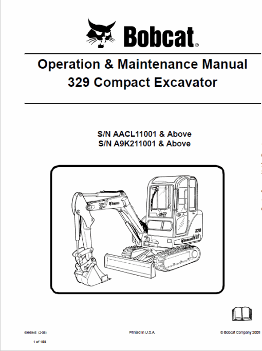 Bobcat 329 Compact Excavator Service Manual - Image 4