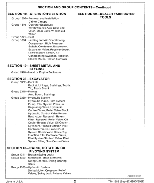 John Deere 690D, 693D Excavator Repair Technical Manual (TM1387) - Image 7