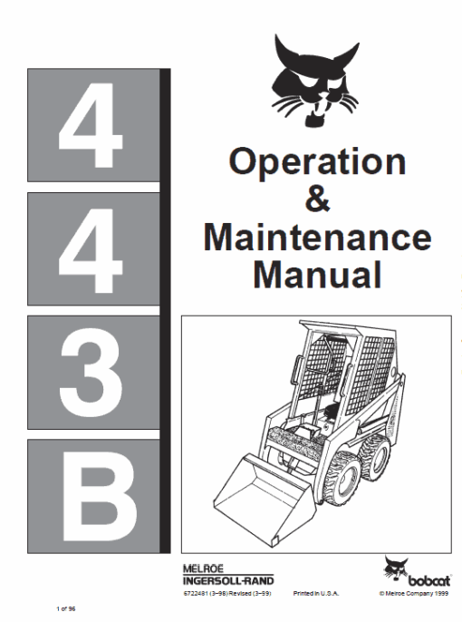 Bobcat 440, 443 and 443B Skid-Steer Loader Service Manual - Image 2