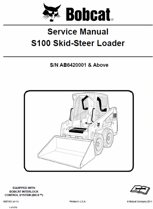 Bobcat S100 Skid-Steer Loader Service Manual - Image 8