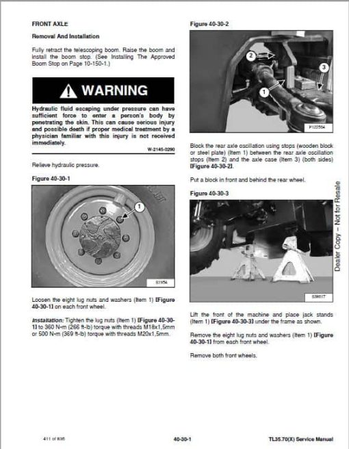 Bobcat TL34.65, TL35.70, TL38.70 versaHANDLER Telescopic Service Repair Manual - Image 6