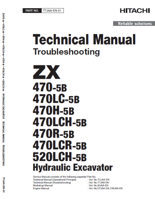 Hitachi ZX470-5B, ZX470LCH-5B and ZX520LCH-5B Excavator Service Repair Manual - Image 5