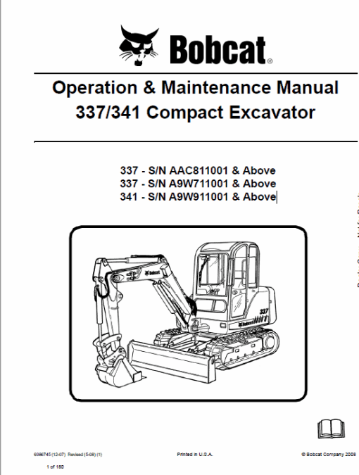 Bobcat 337 and 341 Excavator Service Manual - Image 8