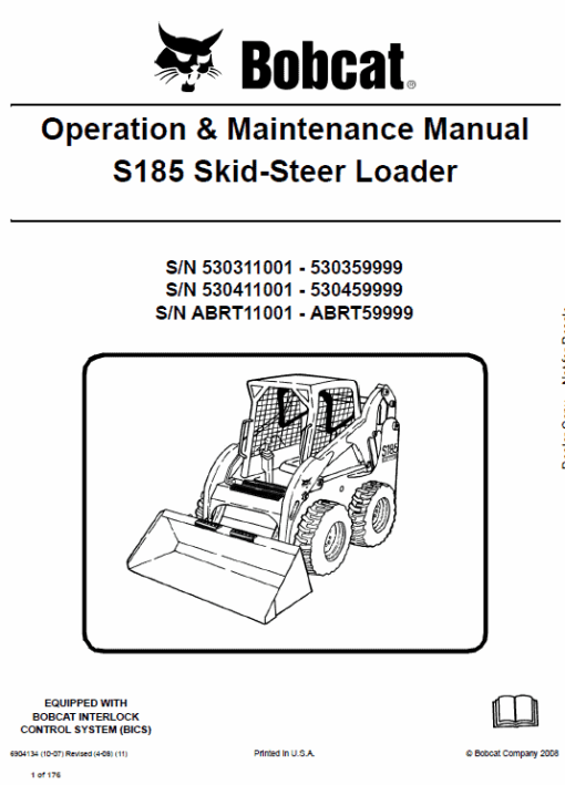 Bobcat S175 and S185 Skid-Steer Loader Service Manual - Image 3