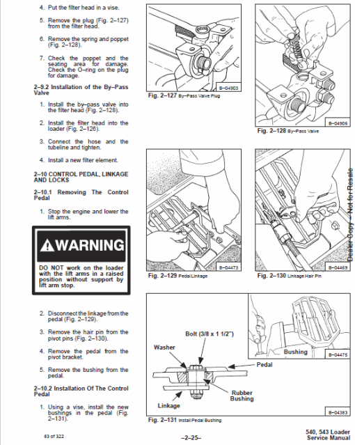 Bobcat 540, 543 and 543B Skid-Steer Loader Service Manual - Image 5