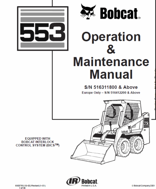 Bobcat 553 Skid-Steer Loader Service Manual - Image 3