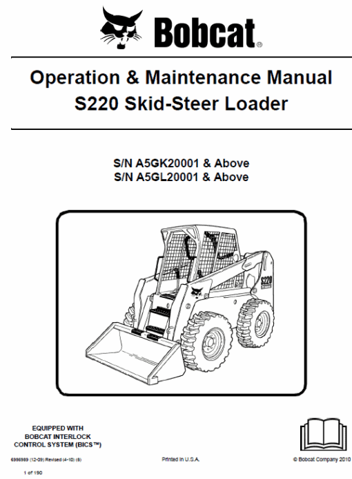 Bobcat S220 Skid-Steer Loader Service Manual - Image 2