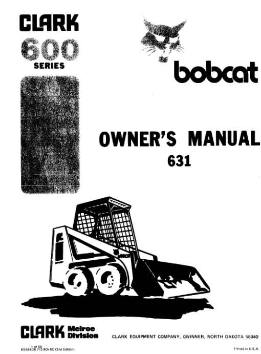 Bobcat 630, 631 and 632 Skid-Steer Loader Service Manual - Image 2