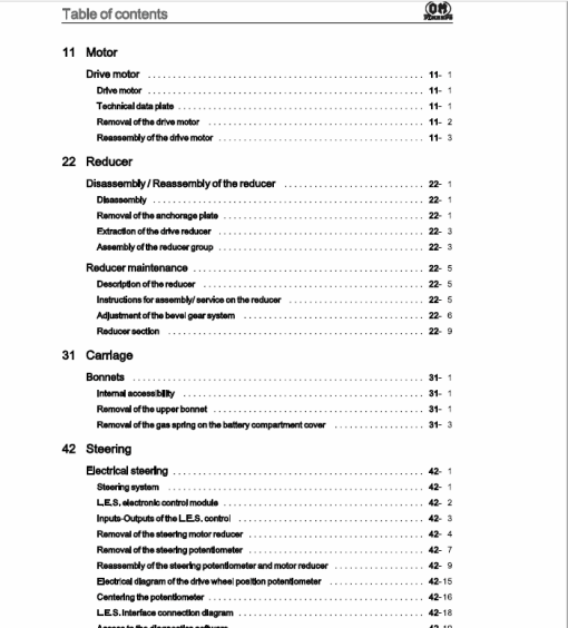 OM PIMESPO XLOGO1 and XLOGO2 Series 4539 - 4549 Order Picker Workshop Repair Manual - Image 2