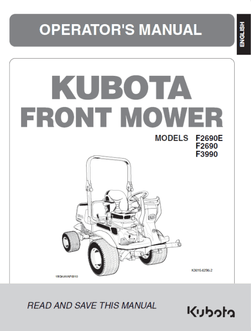 Kubota F2690, F2690E, F3990 Front Mower Workshop Manual - Image 6