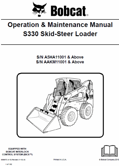 Bobcat S330 Skid-Steer Loader Service Manual - Image 4