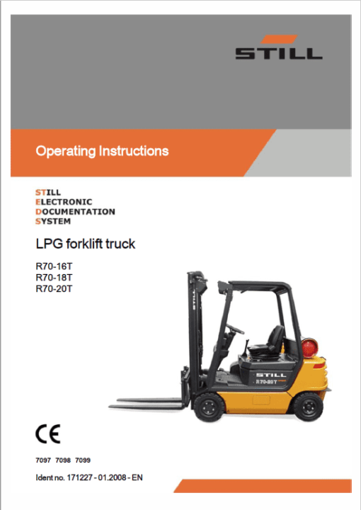 Still Electric Fork Truck R70: R70-16 R70-18 R70-20 Repair Circuit Workshop Operating Manual - Image 7