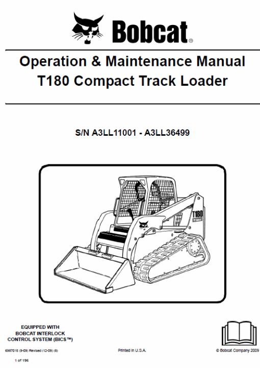 Bobcat T180 Compact Loader Service Manual - Image 3