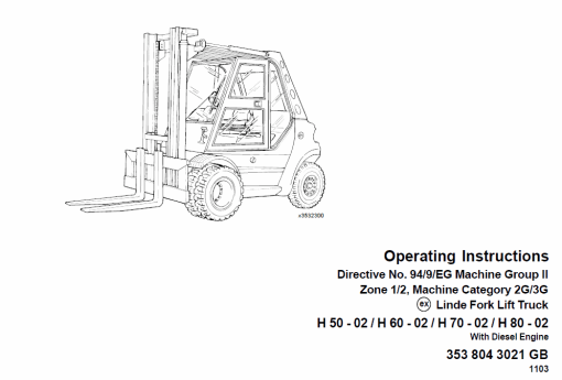 Linde Type 353 Forklift Truck: H50, H60, H70, H80 Repair Service Training Manual - Image 7