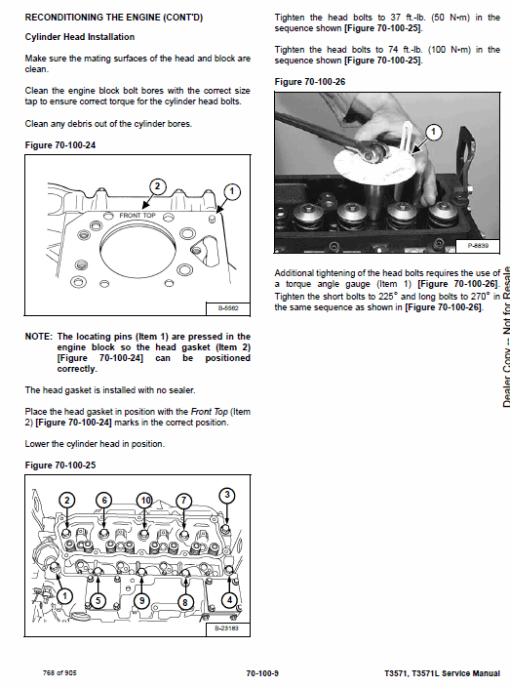 Bobcat T3571, T3571L Telescopic Handler Service Repair Manual - Image 6