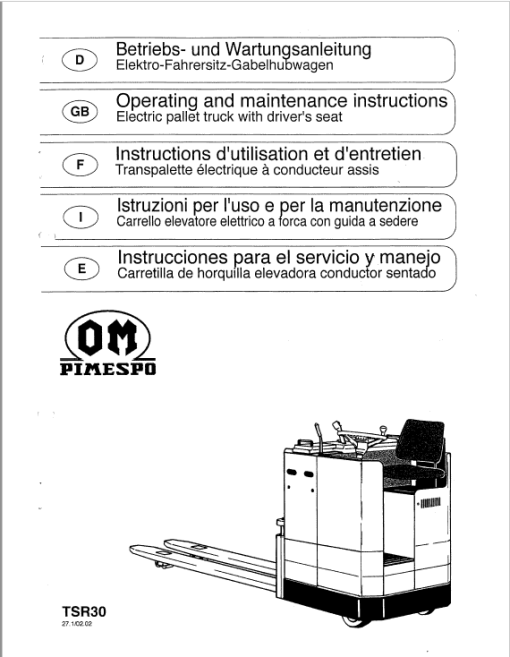 OM Pimespo TSR20, TSR30, TSR31, CSR Workshop Repair Manual - Image 5